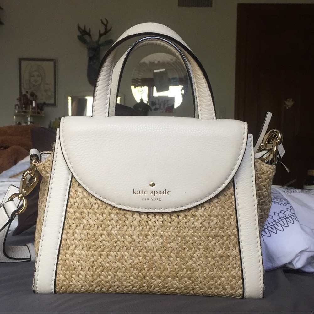 Kate Spade White Wicker Purse